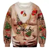 Sudadera de cuello redondo para hombre con estampado digital 3D de Navidad y Halloween europea y americana, camiseta básica casual de manga larga para mujer