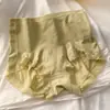 Pantaletas sin costuras de cintura media-alta para control de abdomen para niñas con ribete de encaje, Bragas simples y cómodas para mujer, Ropa interior antibacteriana de algodón puro para mujer