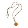 Nueva Moda Estilo Chino Lujo Ligero Bronce Antiguo Chapado en Oro Brújula de Ocho Tesoros Cadena para Suéter Vintage Exquisita Versátil Elegante Collar Largo