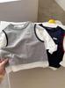 Camiseta de Manga Longa Falsa Duas Peças para Meninos 100% Algodão Nova Primavera e Outono Roupas Infantis Bebê Top Solto Camisa de Base Costurada