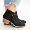 Botines cortos de cremallera baja nuevos para mujer, sitio web independiente transfronterizo europeo y americano, botas Martin de talla grande para mujer, venta al por mayor para Wish