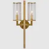 Lámpara de candelabro de lujo moderna accesible para sala de estar, dormitorio, lámpara de pared de cristal para pasillo, escalera, entrada, baño, lámpara de pared americana de cobre macizo