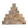 Nueva caja de dulces de papel Kraft 7cm caja de regalo de Navidad caja cuadrada Navidad vacaciones 1-24 calendario de adviento cartón punto