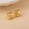 Pendientes Exagerados con Flor y Hoja Brillantes Electrochapados CCB de Venta Caliente Transfronteriza para Mujer, Pendientes de Moda con Personalidad Estilo Europeo y Americano