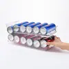 Geladeira Armazenamento de Bebidas Prateleira de Armazenamento Auto-rolante de Camada Dupla Latas de Cerveja Pet Refrigerante Coke Aumentar Número