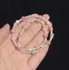 Pulseira estilo fada estilo Mori lírio orquídea retrô verão ins contas brancas esmalte colorido joias de alta qualidade presente para namoradas