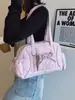 Bolsa Boston Portátil Estilo Coreano para Mulheres, Bolsa de Ombro/Axila Fashion com Laço, Bolsa Tote Grande Capacidade para o Dia a Dia