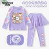 Traje de Banho Infantil Novo Estilo para Meninas, Duas Peças com Manga Longa e Calça Longa, Fofo Fato de Banho com Proteção Solar para Meninas Mais Velhas, Moderno