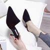 Chinelo Feminino Novo Estilo 2025, Chinelos Meio-pé Retrô Tecidos da Moda, Bico Fino, Salto Alto e Salto Agulha