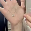 Mini Collar con Lazo Escarchado para Mujer, Cadena Fina Simple, Cadena para Clavícula, Estilo de Nicho, Suave y Versátil, Adecuado para el Trayecto Diario de Estudiantes