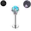 Joia Aobao de luxo leve liga de titânio G23 argola para lábio com haste brinco para nariz garra de dragão 16G/1.2mm prego para língua sobrancelha multicolorido