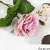 Ramo de Rosas Realista de Alta Gama con 1 Flor y 1 Capullo, Hidratante y Duradero, Adecuado para Decoración de Hotel, Hogar y Sala de Estar