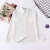 Uniforme JK japonés de manga larga blanco y negro rosa Camisa uniforme escolar japonés de manga larga cuello puntiagudo cuello cuadrado