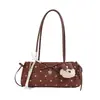 Bolso de hombro retro artístico de lunares estilo coreano estilo universitario para mujer, nueva moda 2026 versátil de gran capacidad