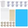 Kit de Ferramentas de Gotejamento DIY Almofada de Silicone Copo Medidor Haste de Mistura Ferramenta de Gotejamento Ferramenta de Gotejamento para Resina Epóxi