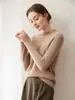 Suéter de Cachemir Sencillo de Cuello Medio Alto para Mujer Cálido Otoño/Invierno Nuevo Estilo Punto de Cachemir de Cabra Moda Puntos de Colores Versátil Capa Base