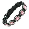 Pulsera Magnética de Moda Color Oro Rosa y Diamante Verde para Mujer, Pulsera Magnética con Esmeralda Cuadrada Grande Incrustada con Diamantes, de TikTok Transfronterizo