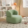 Sillón Individual Color Crema, Convertible a Posición para Dormir, Cómodo Sillón de Sala para Apartamentos Pequeños, Sofá de Lana de Cordero para Una Persona