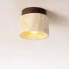 Luminária de teto amarela de travertino, famosa na internet, estilo japonês, para uso doméstico, luminária de corredor estilo creme vintage, luz de entrada de varanda, luz de corredor