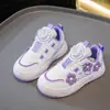 Zapatillas para Niña 2026 Primavera Nuevo Estilo Botón Giratorio Casual Zapatillas para Niña de Moda Florales Blancas para Niños