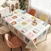 Toalha de Mesa Desenho Animado, Sem Lavagem, Impermeável, À Prova de Óleo, Resistente ao Calor, Estilo Dopamina Creme, Toalha de Mesa Retangular, Protetor de Mesa, Chá