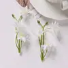 Flor de Lótus Pequena Simulada de 3 Pétalas Handmade DIY Grampo de Cabelo Flor Chapéu de Formatura Guirlanda Acessórios Material Parede de Flores de Casamento Cenário Flores Artificiais