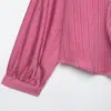 Camisa de rayas de verano para mujer, estilo europeo y americano, nueva moda, versátil, corte holgado, con detalle de bufanda