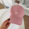 Nueva gorra de béisbol grande de primavera y verano para mujer, letra rosa, ala ancha, visera profunda, para hombre, circunferencia de cabeza grande, casual