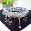 Estilo coreano calcedônia joias pulseira feminina pipoca pedra cristal pérola anel sereia cauda pingente pulseira namoradas joias moda