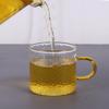 Vaso pequeño de té estilo japonés martillado engrosado de vidrio borosilicato con asa juego de té kung fu con asa vaso pequeño de té al por mayor