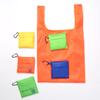Bolsa de compras plegable con etiqueta de tela, tela con flores, bolsa cuadrada grande de poliéster para guardar cosas, logotipo imprimible.
