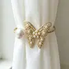 Moda Europea Exquisita Hermosa Mariposa con Perlas y Pedrería Incrustadas Amarres para Cortinas Hebillas para Cortinas de Dormitorio Hogareño Venta al por Mayor