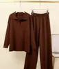 En Stock Primavera y Verano Amazon Estilo Europeo y Americano Prendas de Punto Casual Versátil Suéter de Manga Larga Conjunto de Dos Piezas Ropa Femenina Transfronteriza