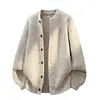 Chaqueta de Punto tipo Cárdigan Estilo Americano para Hombre Sensación de Alta Gama Temporada Otoño/Invierno Cierre de Botones Bloque de Color Estilo Perezoso Old Money Suéter Retro