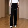 Pantalones de yoga para mujer, de cintura alta, engrosados, pierna ancha, estilo otoño e invierno, corte holgado, caída suave, versión estrecha, forro de borrego, pantalones deportivos de chándal para fitness