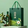 Caixa de presente de óleo de camélia, óleo de semente de chá selvagem, versão universal, 500ml, embalagem em caixa portátil, caixa de papel, caixa de presente em estoque alimento