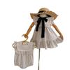 Ins Estilo Coreano 2023 Verano Rayas Volantes Niñas Vestido Suelto Elegante Traje de Gateo para Bebé Vestido de Hermanas