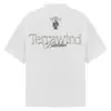 Camiseta Corta de Marca Nacional de Moda Estilo Retro Americano Bordado de Letras con Perlas para Hombre, Verano Diseño Holgado Top para Pareja