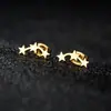 Pendientes de Acero Inoxidable Calados Transfronterizos Nuevos con Varios Diseños de Gatos, Renos, Abejas, Mariposas y Conejos en Stock