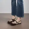 Zapatos Mary Jane de estilo francés con diseño de puntera dividida sintética, nueva colección otoño 2026 para mujer, zapatos planos estilo Birkenstock para combinar con vestidos, bailarinas de punta baja