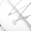 Colar Duplo Estilo Hip-Hop Xiaohongshu com Pingente "Fique Rico Logo", Design Exclusivo de Alta Qualidade, Presente de Dia das Mães