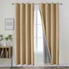 Cortinas Transfronterizas, Totalmente Opacas, Engrosadas, para Sala de Estar y Dormitorio, Tela de Cortina Parasol, Sensación Simple y de Alta Gama, Cortinas Opacas Totalmente Recubiertas