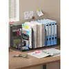 Estante de Caja de Almacenamiento de Libros para Escritorio Estante Metálico para Archivos Soporte para Libros Estante de Almacenamiento para Escritorio Estantería para Dormitorio de Estudiantes