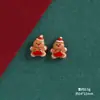 Dibujos Animados Mini Muñeco de Nieve Navideño Regalo Reno Accesorios de Resina DIY Pegamento de Crema Funda de Teléfono Móvil Pasador Material para Joyería