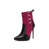 Botas de Salto Agulha Bico Fino Outono e Inverno, Botas de Couro Estilo Europeu e Americano, Saltos Super Altos, Botas Femininas Tamanho Extra Grande, Tamanhos 40-48, Botas de Cano Curto
