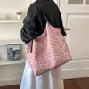 Bolso de hombro nuevo, elegante, de gran capacidad, diseño retro, bolso tote de alta calidad con estampado de leopardo y lunares, bolso de compras casual