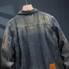 Chaqueta de mezclilla bordada de alta gama de marca francesa para hombre, corte holgado, casual, vintage, única, elegante, nuevo modelo de otoño