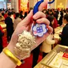 Colgante para teléfono móvil de oro puro "Flor de la Fortuna" Año de la Oveja, llavero de oro, decoración para bolso, regalos al por mayor en stock
