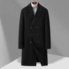 Abrigo de Lana Doble Cara Puro para Hombre de Otoño e Invierno, Largo, Doble Botonadura, Forro Interior Desmontable de Plumón de Ganso, Abrigo de Lana, Gabardina para Hombre