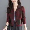 Cárdigan de punto con solapa para mujer, corte holgado, nueva colección otoño/invierno 2026, engrosado, chaqueta suéter corta de moda